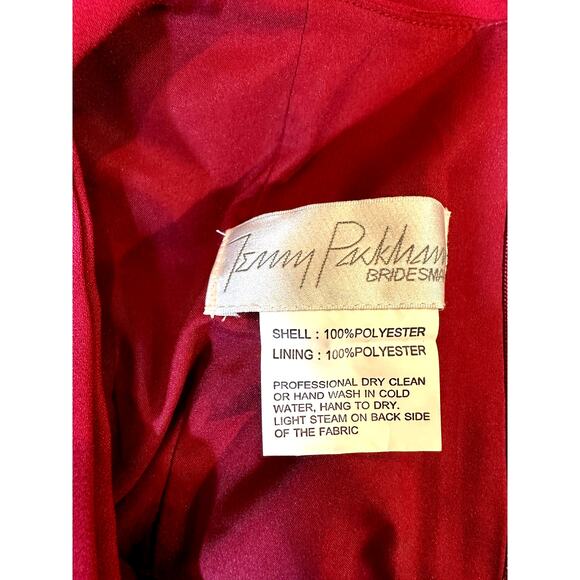 Jenny Packham V-Neck Crepe Column Gown - Burgundy - size 4 - Picture 16 of 16